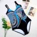 2019 Bikini Women's Retro Tummy Control One Piece Printed Swimsuits Monokini Push Up Bathing Suits Swimwear Blue B07N3RD6Y2